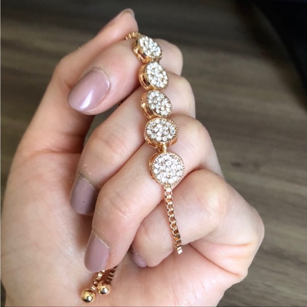 Rose Gold Pave Studded Bracelet MSRP $58! - Picture 3 of 3